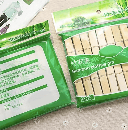 20Pcs Bamboo Clothespins with Spring Windproof Clothes Clips for Washing Lines Arts Crafts Photo Hanging for Hanging Clothes and Handicrafts,Clothes Pegs, Clothes Pegs,20Pcs Bamboo Clothespins - Image 3